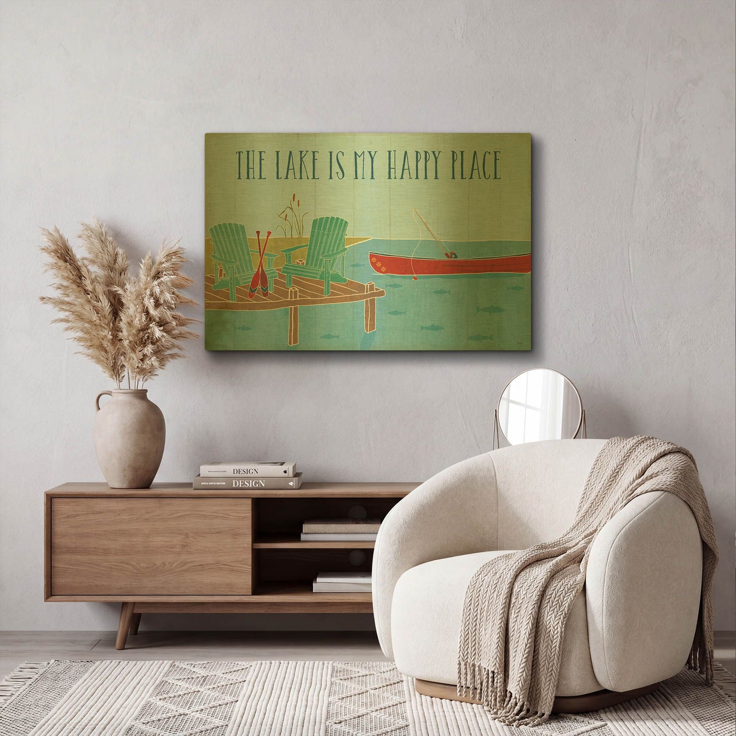 'Lake Pals II' By Veronique Charron Gold Metal Wall Art
