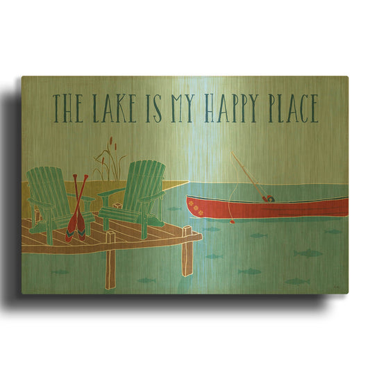 'Lake Pals II' By Veronique Charron Gold Metal Wall Art