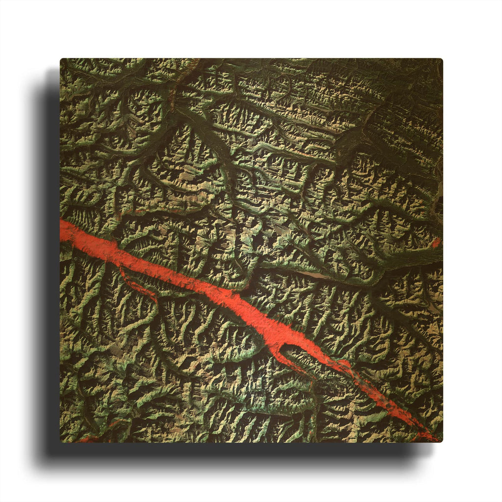 'Earth as Art Rocky Mountain Trench,' By NASA Earth As Art Gold Metal Wall Art