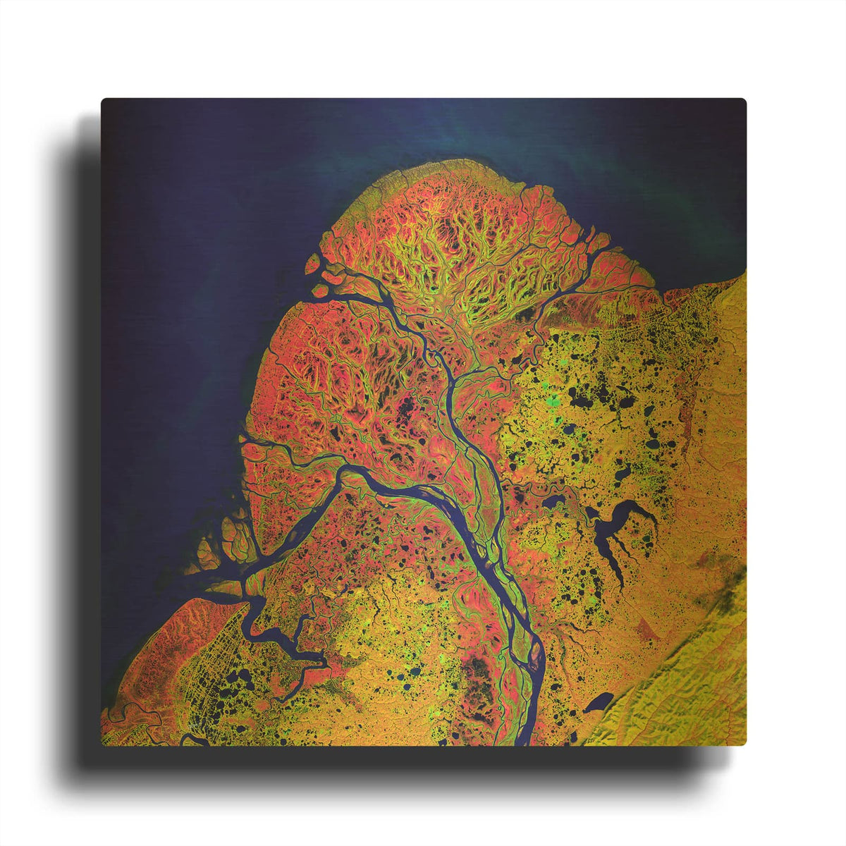 'Earth as Art Yukon Delta,' By NASA Earth As Art Gold Metal Wall Art