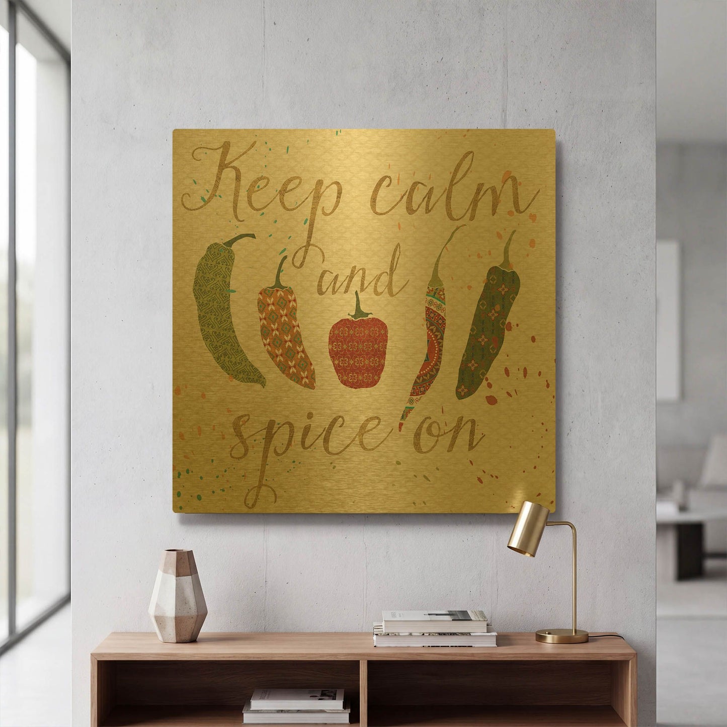 'Mexican Fiesta VI' By Veronique Charron Gold Metal Wall Art