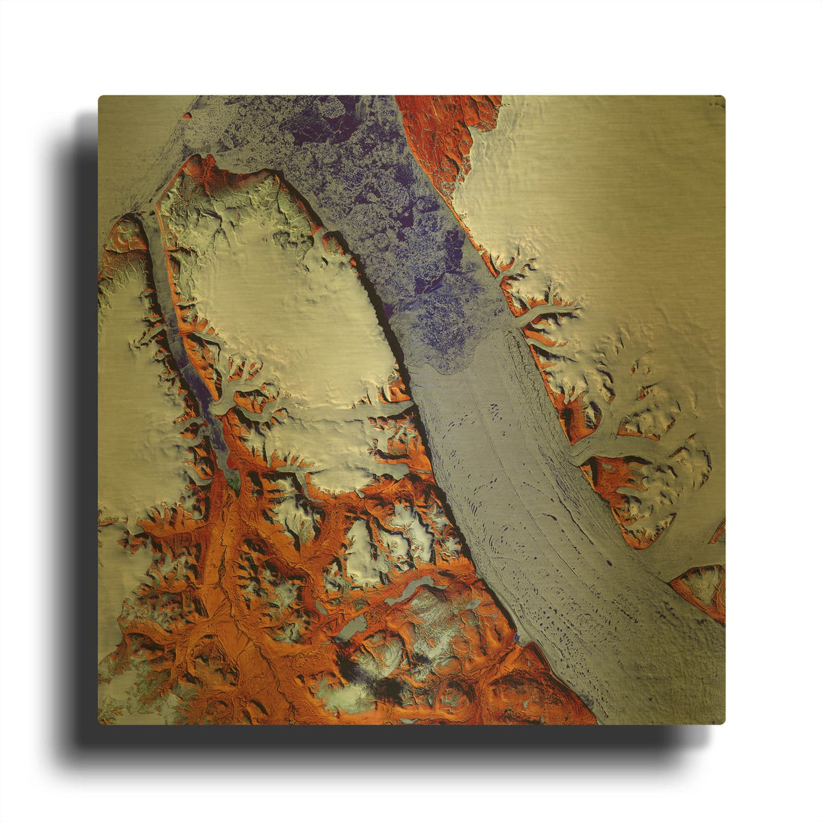 'Earth as Art Petermann Glacier,' By NASA Earth As Art Gold Metal Wall Art