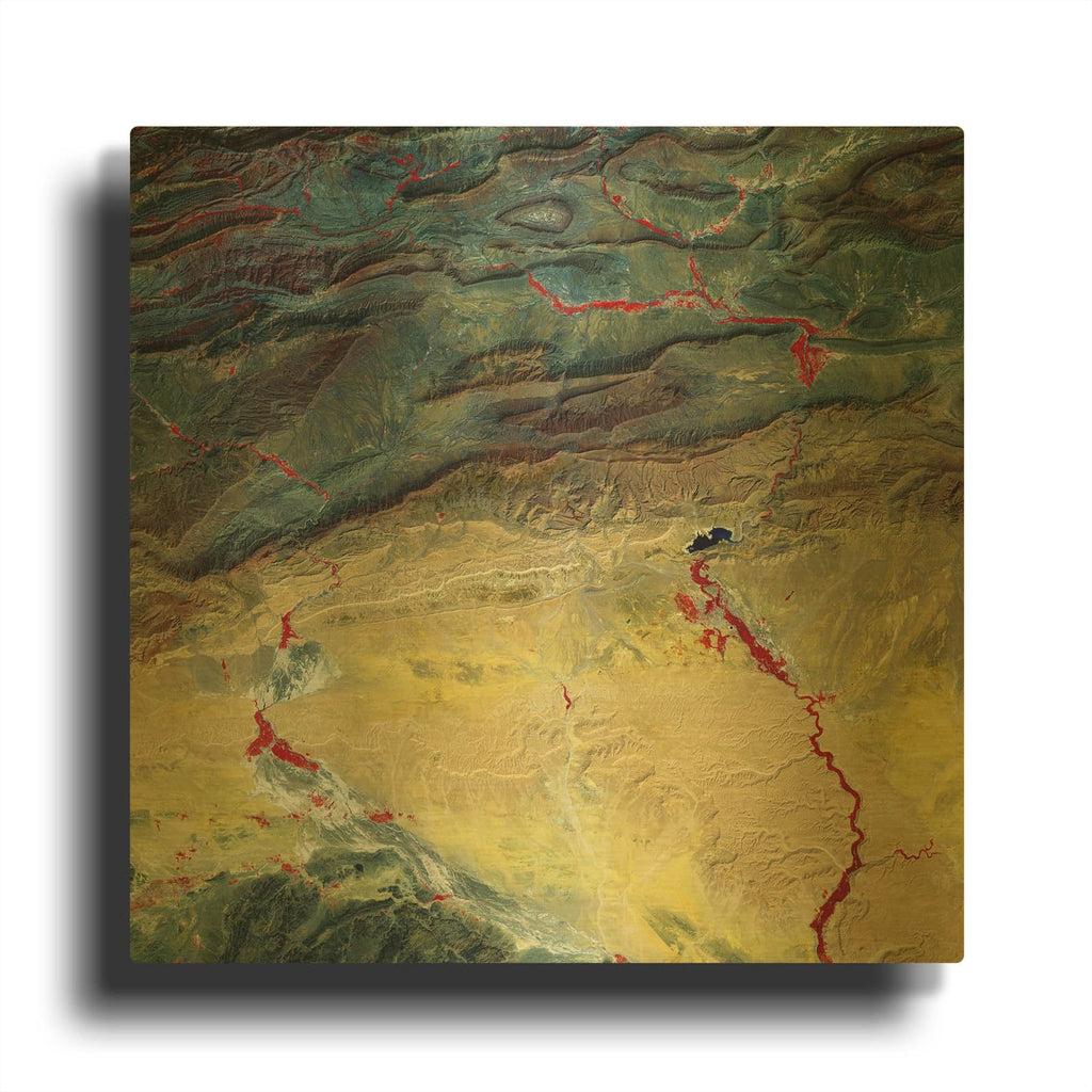 'Earth as Art Crimson Streams,' By NASA Earth As Art Gold Metal Wall Art