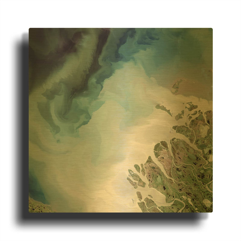 'Earth as Art Mackenzie Meets Beaufort,' By NASA Earth As Art Gold Metal Wall Art