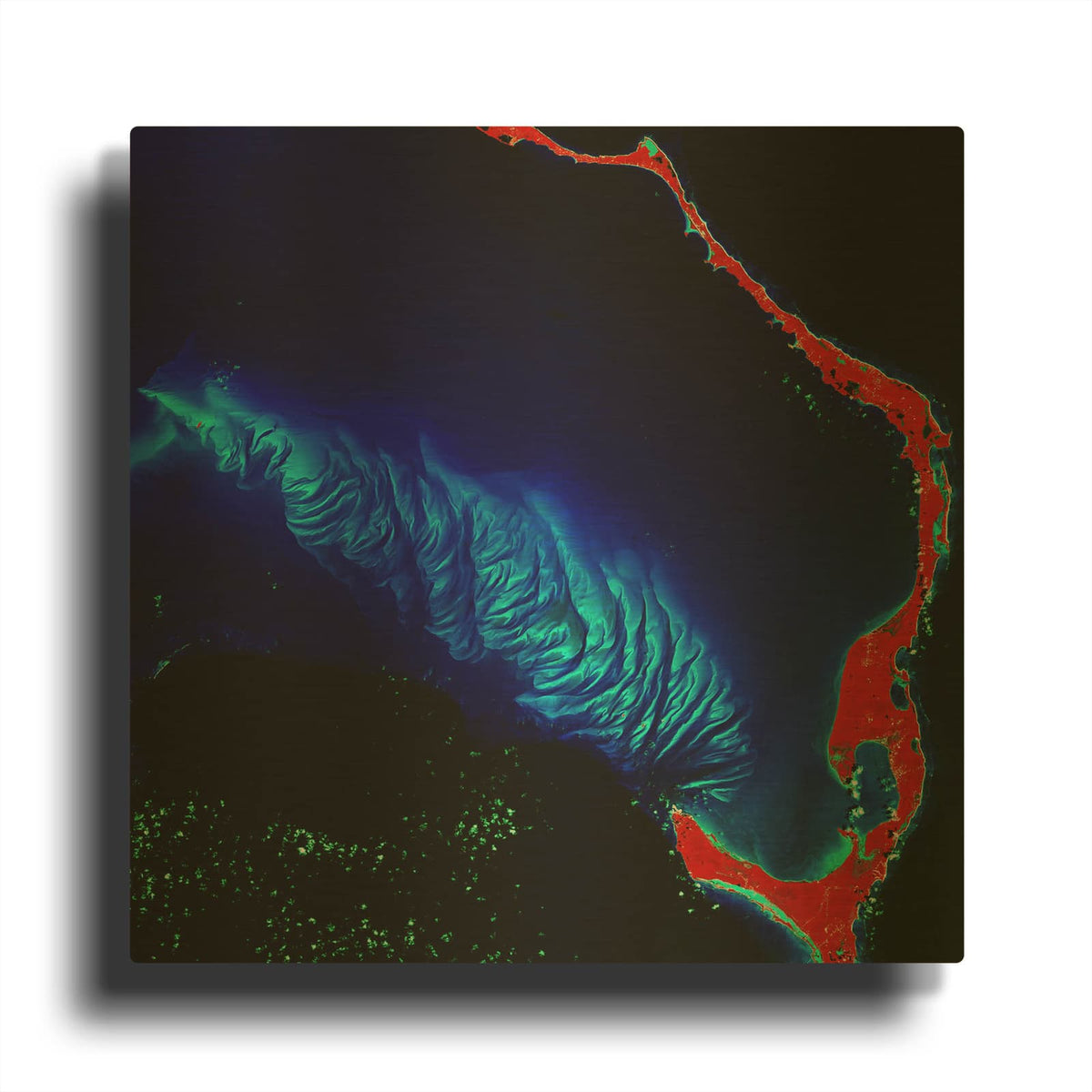 'Earth as Art Shoal Complex,' By NASA Earth As Art Gold Metal Wall Art