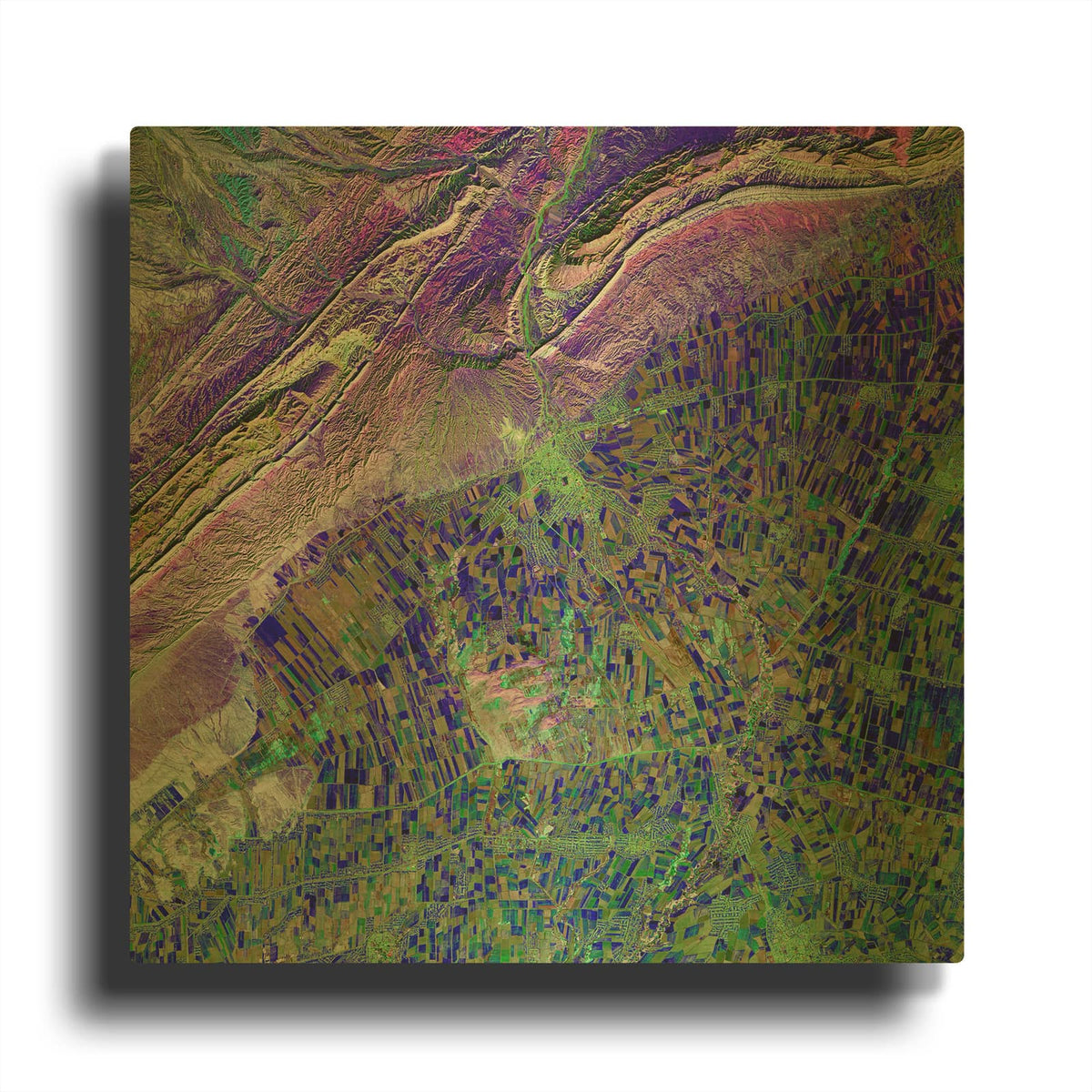 'Earth as Art Deep Blue Cubism,' By NASA Earth As Art Gold Metal Wall Art