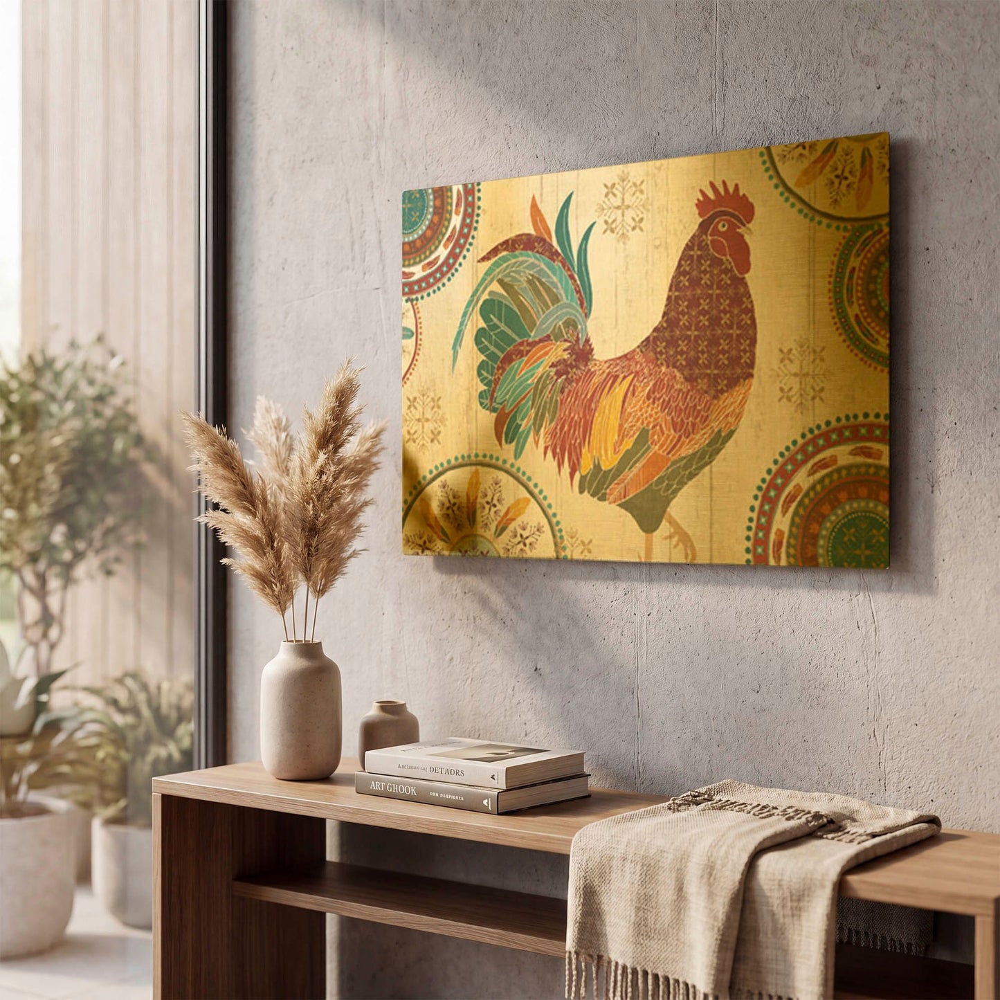 'At the Barn I' By Veronique Charron Gold Metal Wall Art