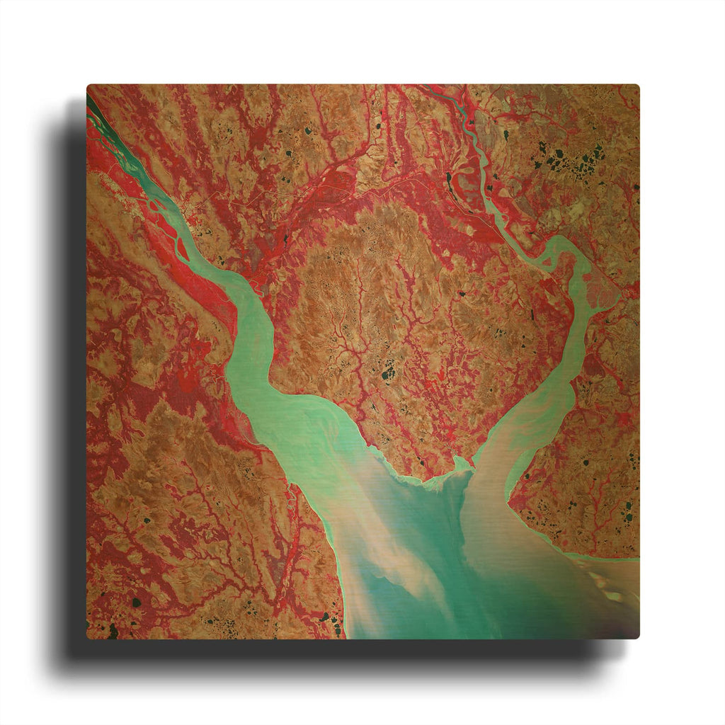 'Earth as Art Mezen Mixing,' By NASA Earth As Art Gold Metal Wall Art