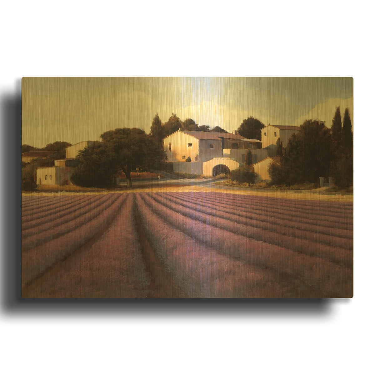 'Lavender Fields I' By James Wiens Gold Metal Wall Art