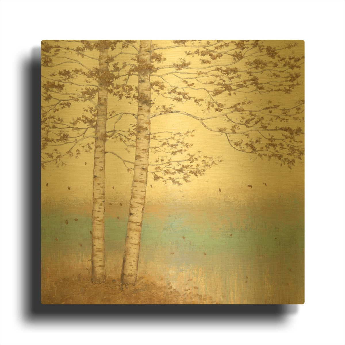 'Golden Birch I' By James Wiens Gold Metal Wall Art