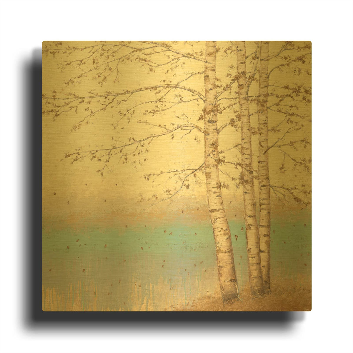 'Golden Birch II' By James Wiens Gold Metal Wall Art