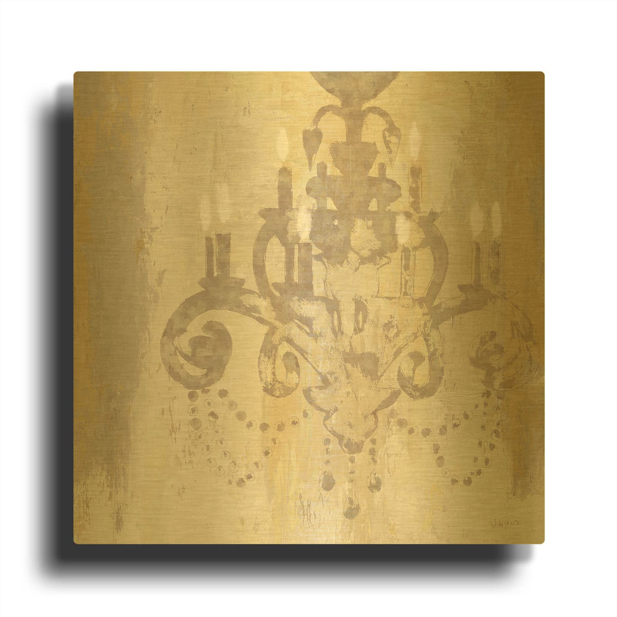 'Candelabra Gold II' By James Wiens Gold Metal Wall Art