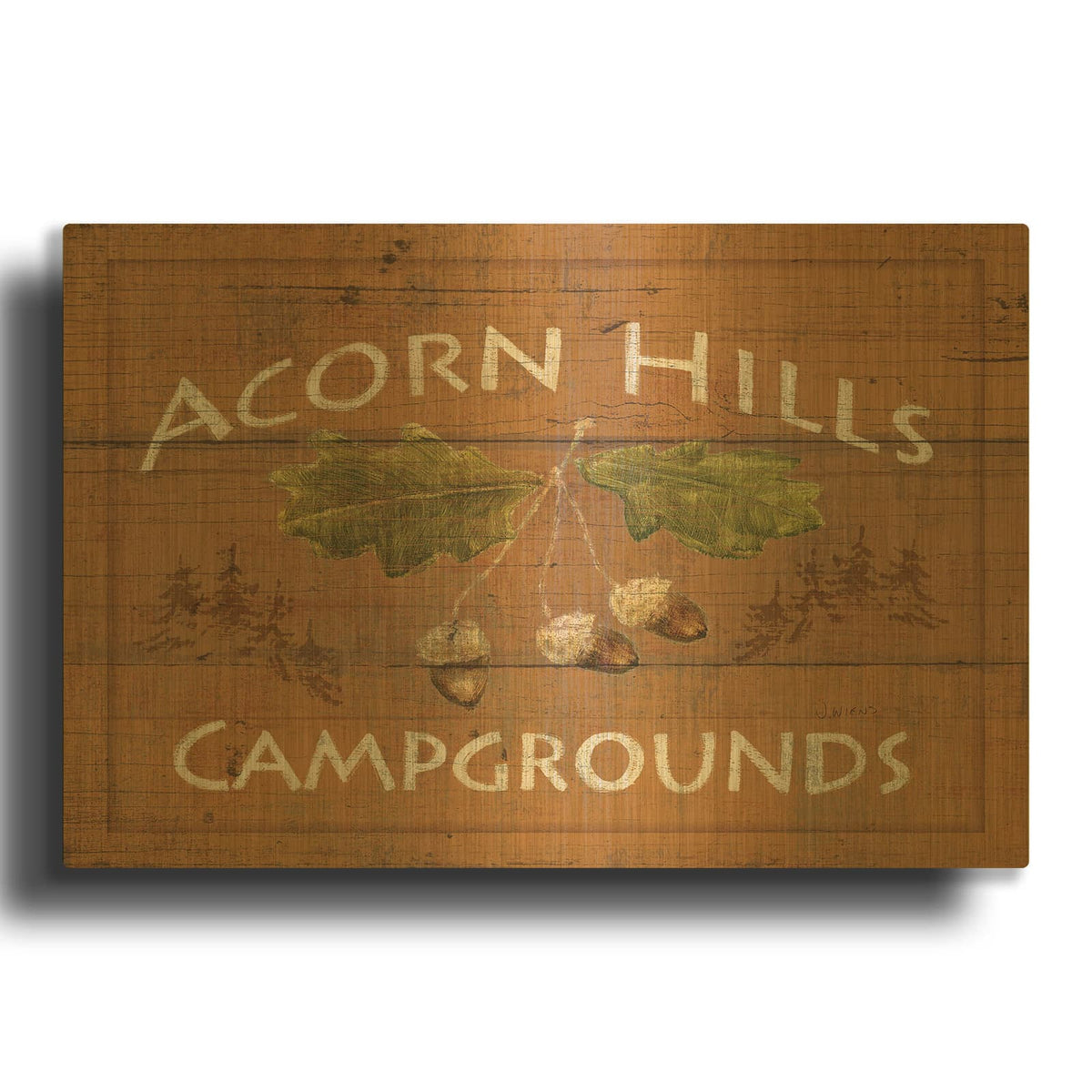 'Lodge Signs I' By James Wiens Gold Metal Wall Art