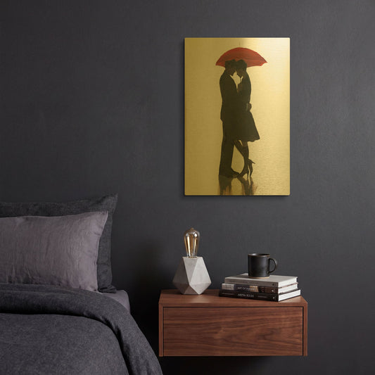'The Embrace I' By Marco Fabiano Gold Metal Wall Art