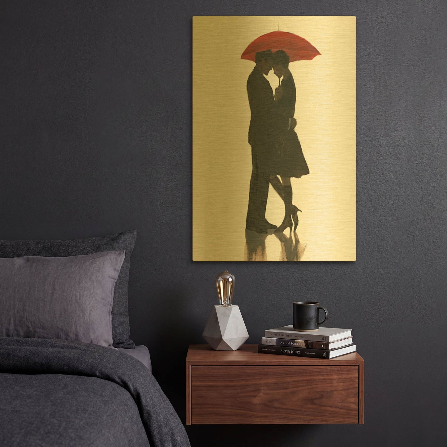 'The Embrace I' By Marco Fabiano Gold Metal Wall Art