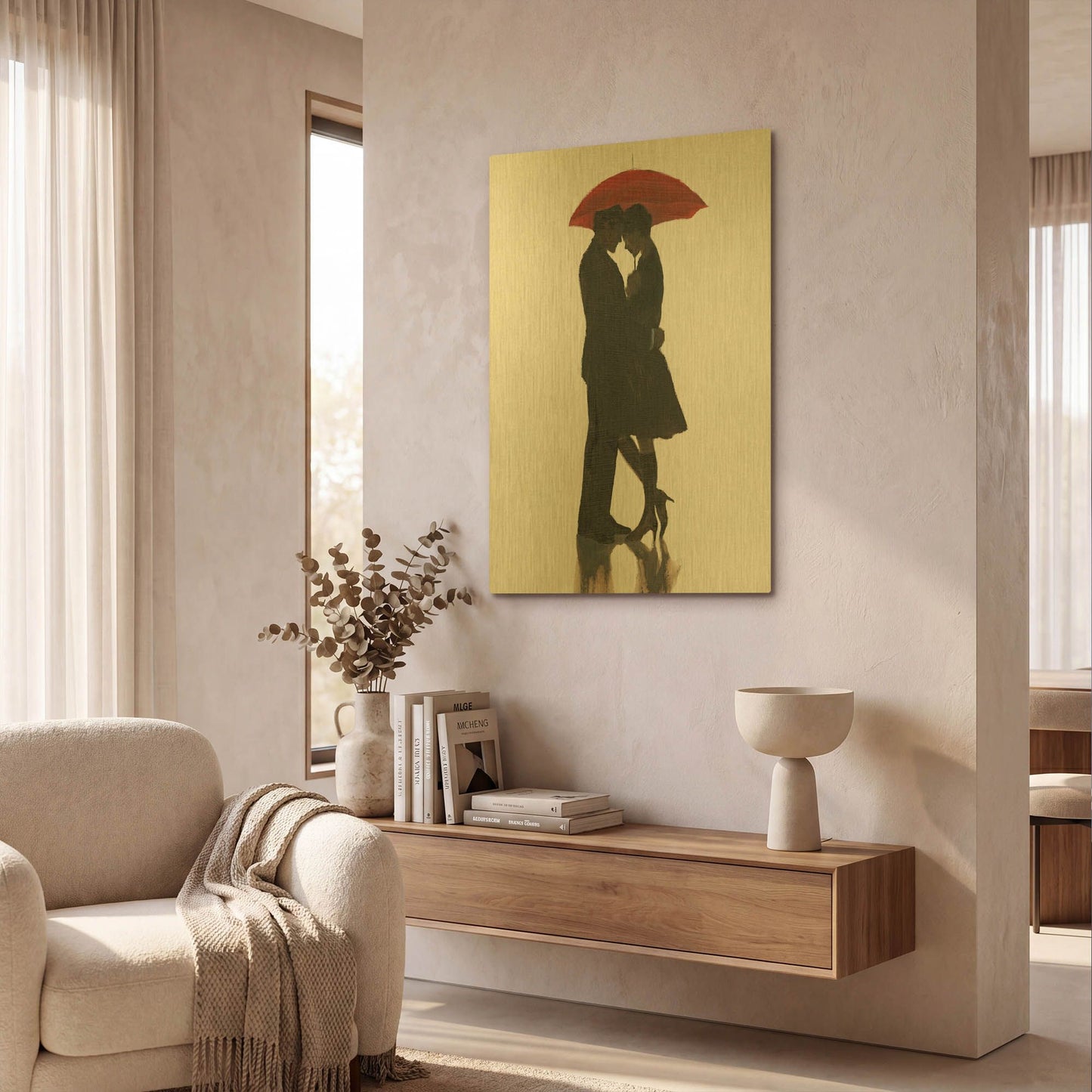 'The Embrace I' By Marco Fabiano Gold Metal Wall Art