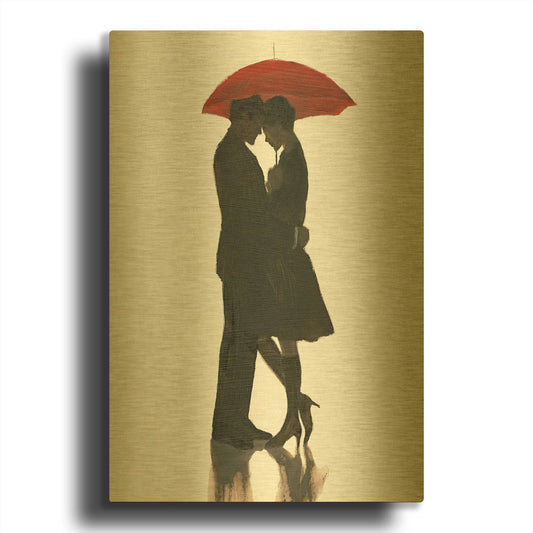 'The Embrace I' By Marco Fabiano Gold Metal Wall Art