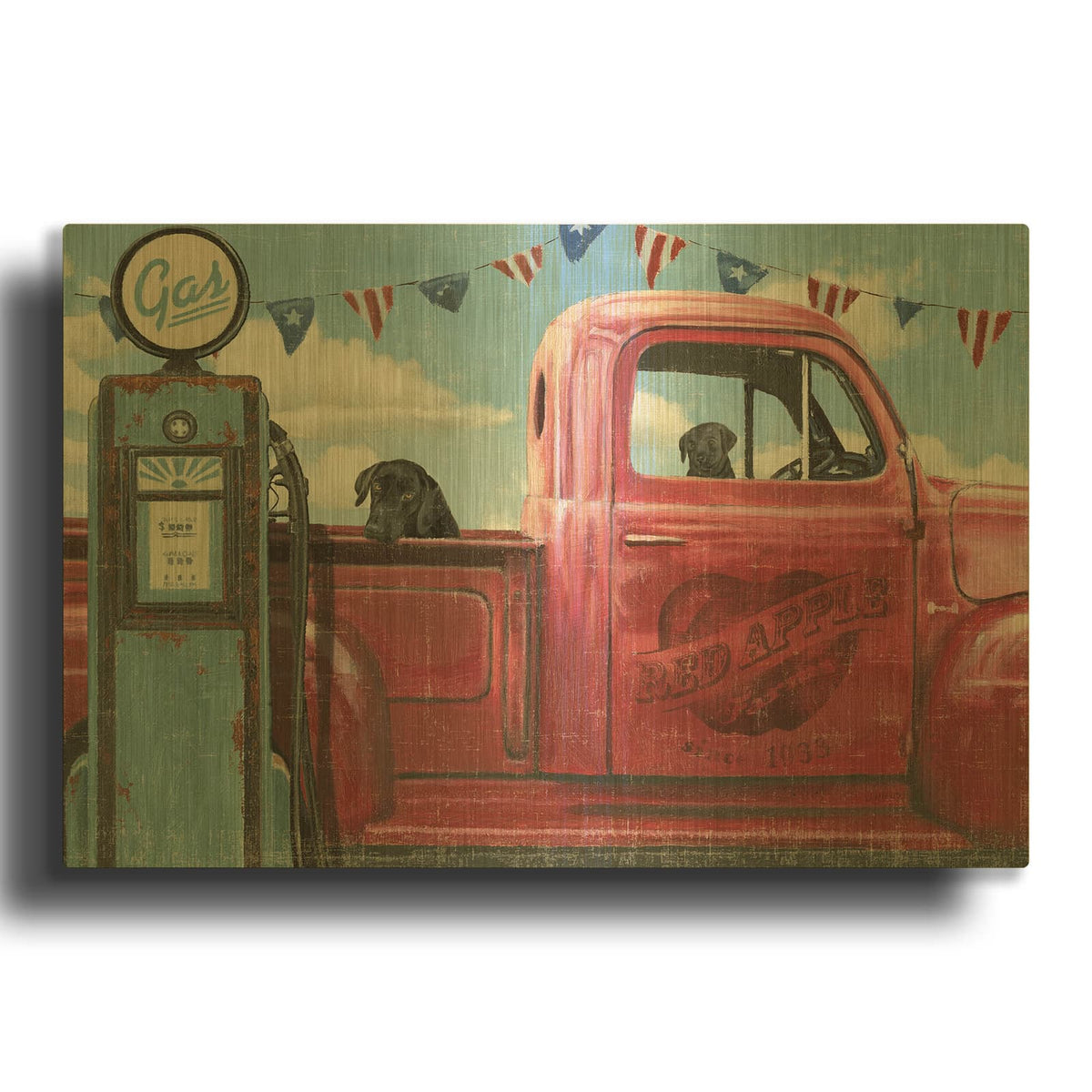'Lets Go for a Ride I' By James Wiens Gold Metal Wall Art