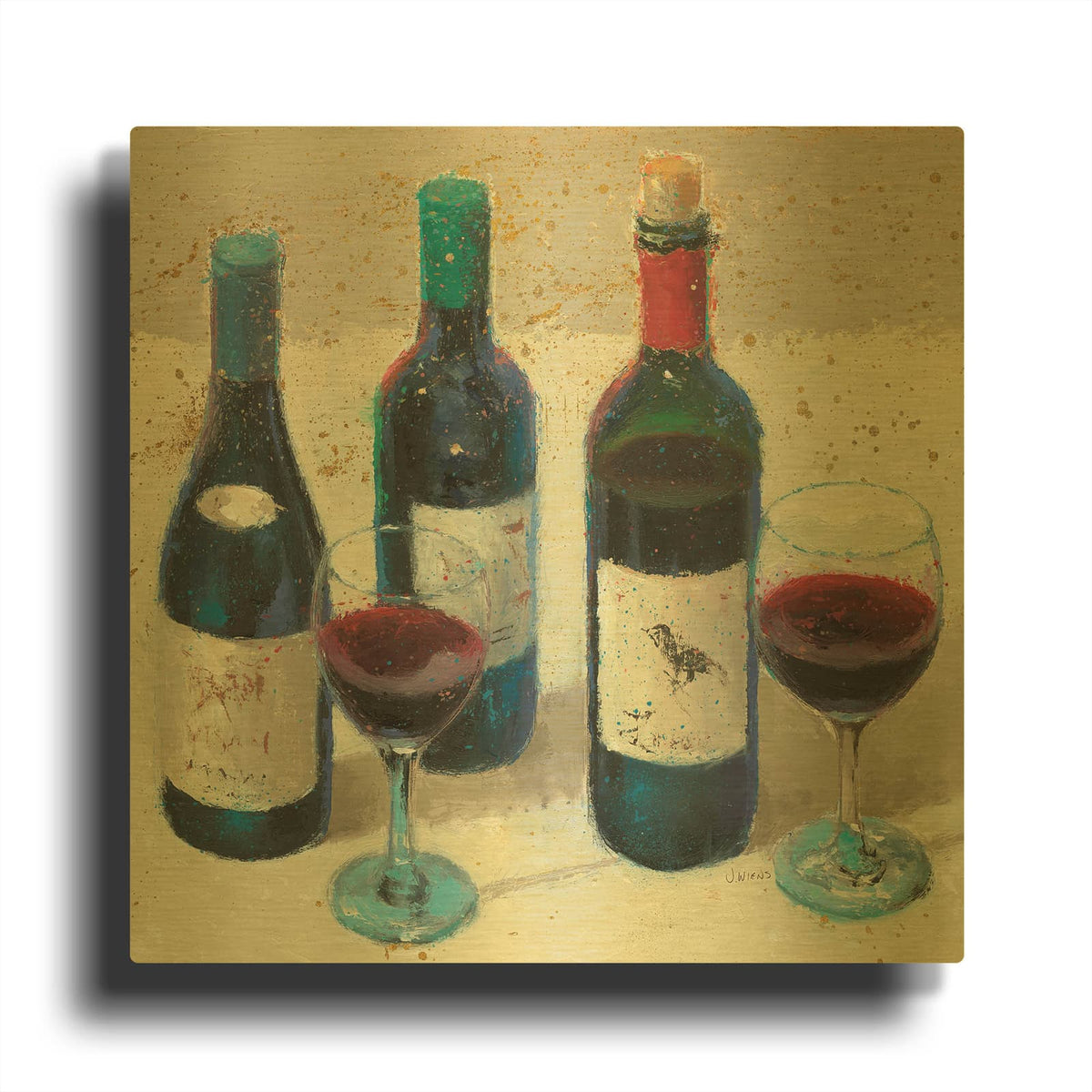 'Wine Bouquet Light' By James Wiens Gold Metal Wall Art