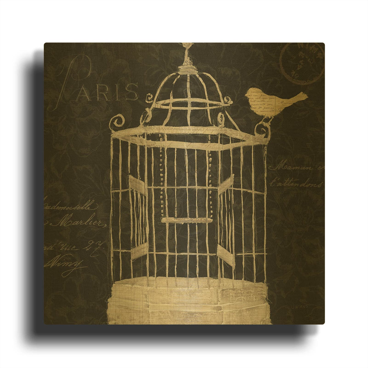 'Via Paris III' By James Wiens Gold Metal Wall Art