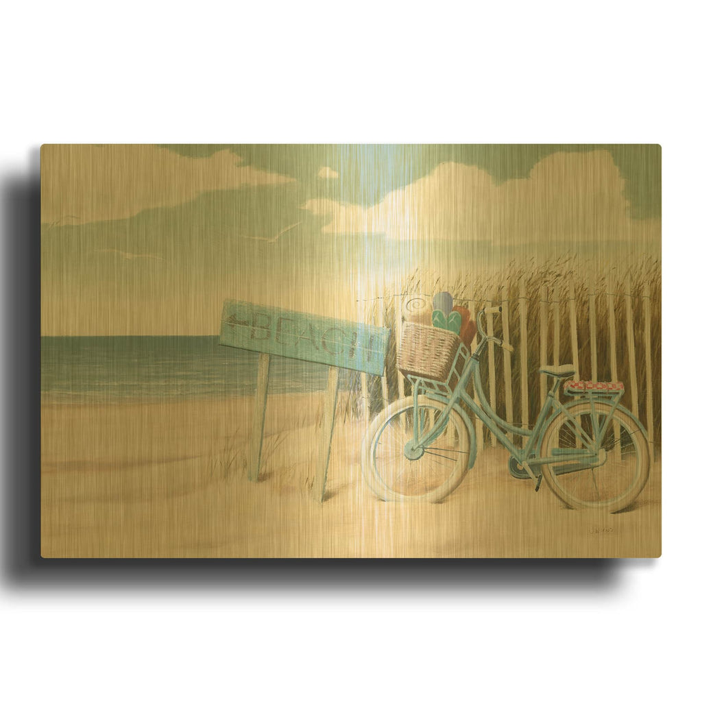'Beach Cruiser II' By James Wiens Gold Metal Wall Art