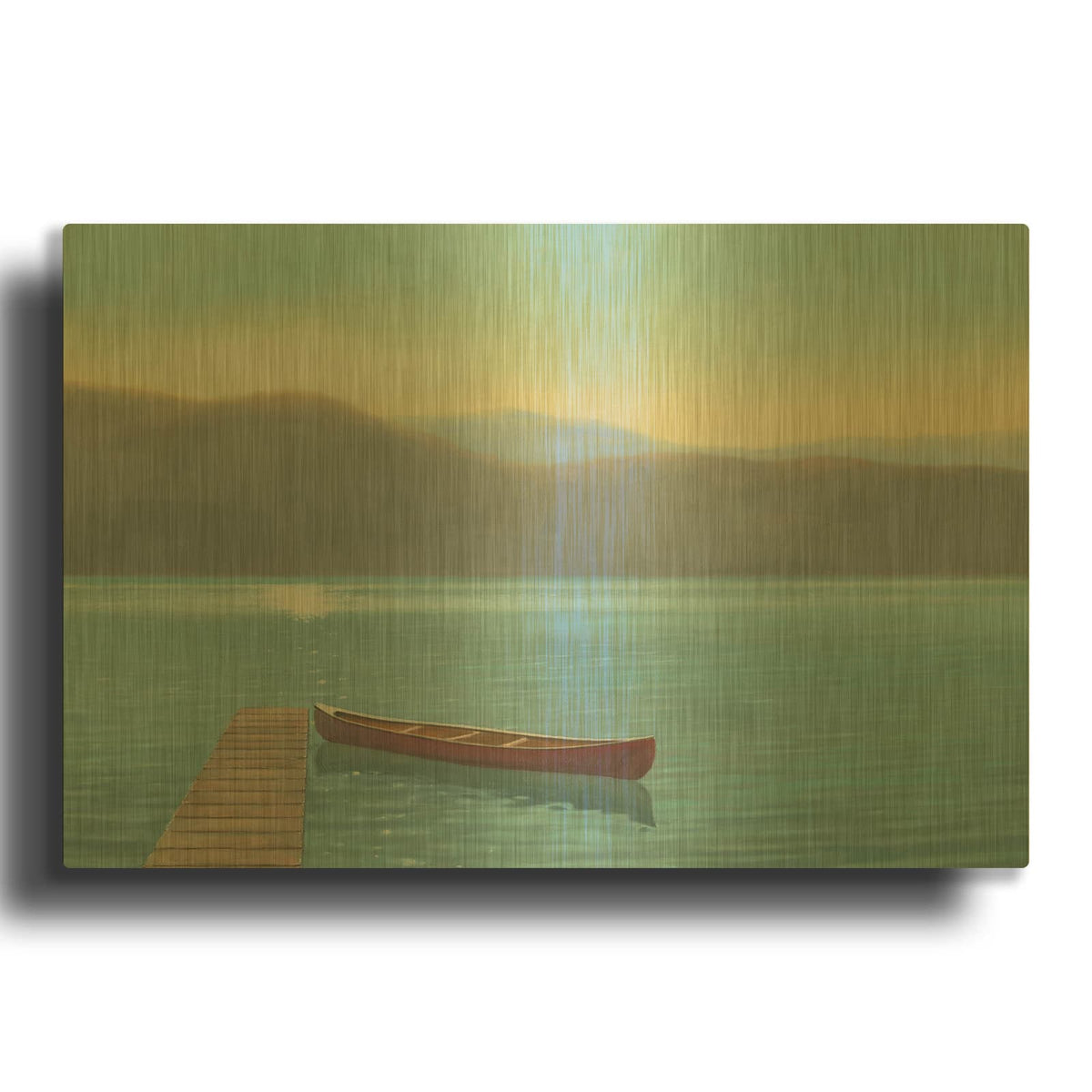 'Zen Canoe II' By James Wiens Gold Metal Wall Art