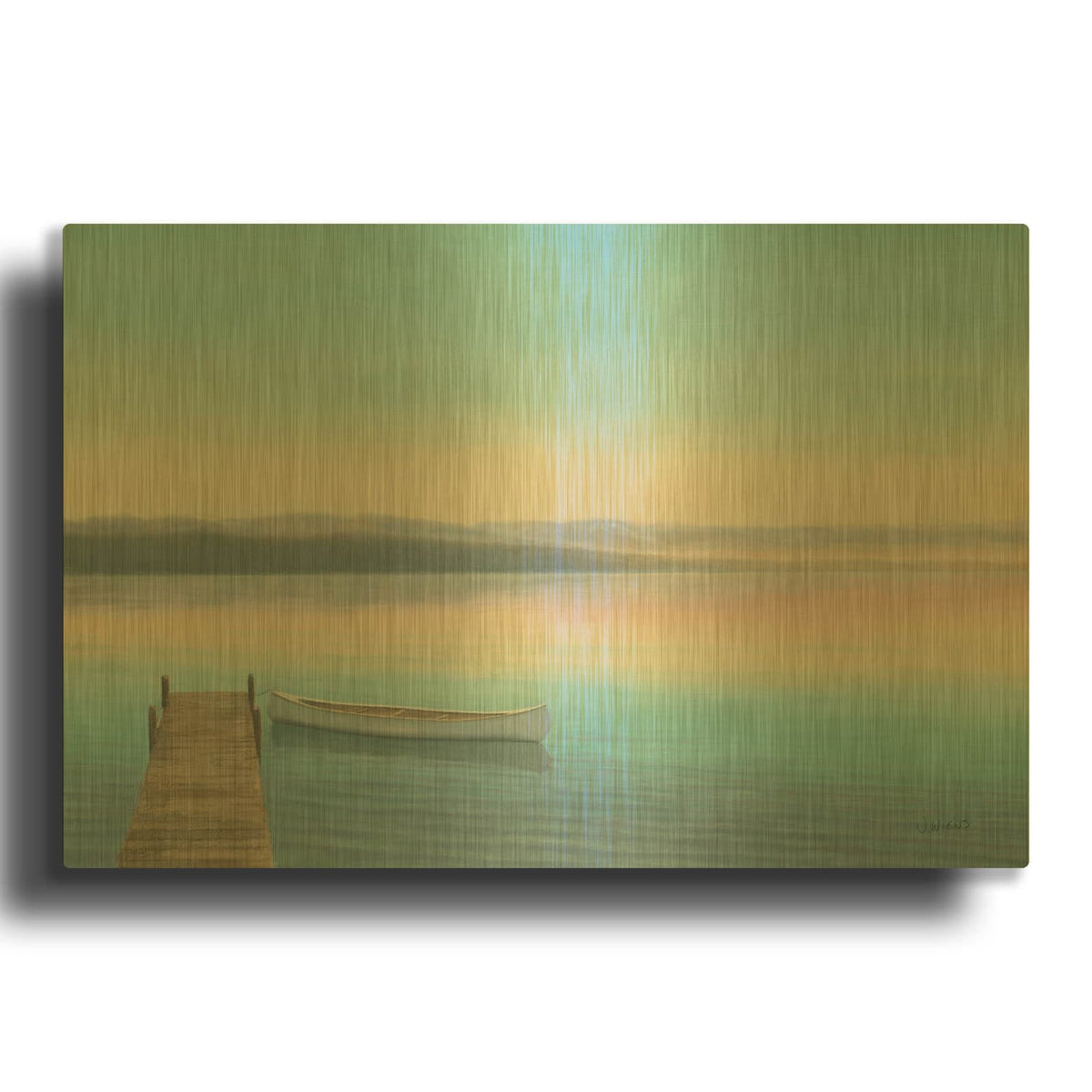 'Zen Canoe I' By James Wiens Gold Metal Wall Art