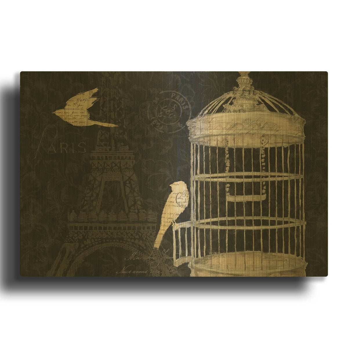 'Via Paris I' By James Wiens Gold Metal Wall Art