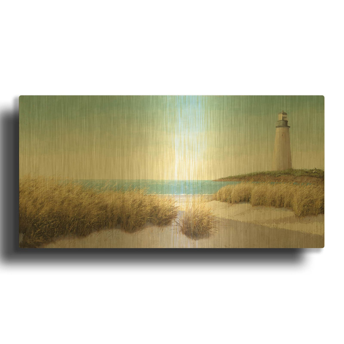 'Lighthouse' By James Wiens Gold Metal Wall Art