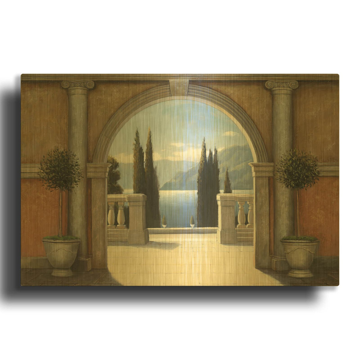'Italian Balcony' By James Wiens Gold Metal Wall Art