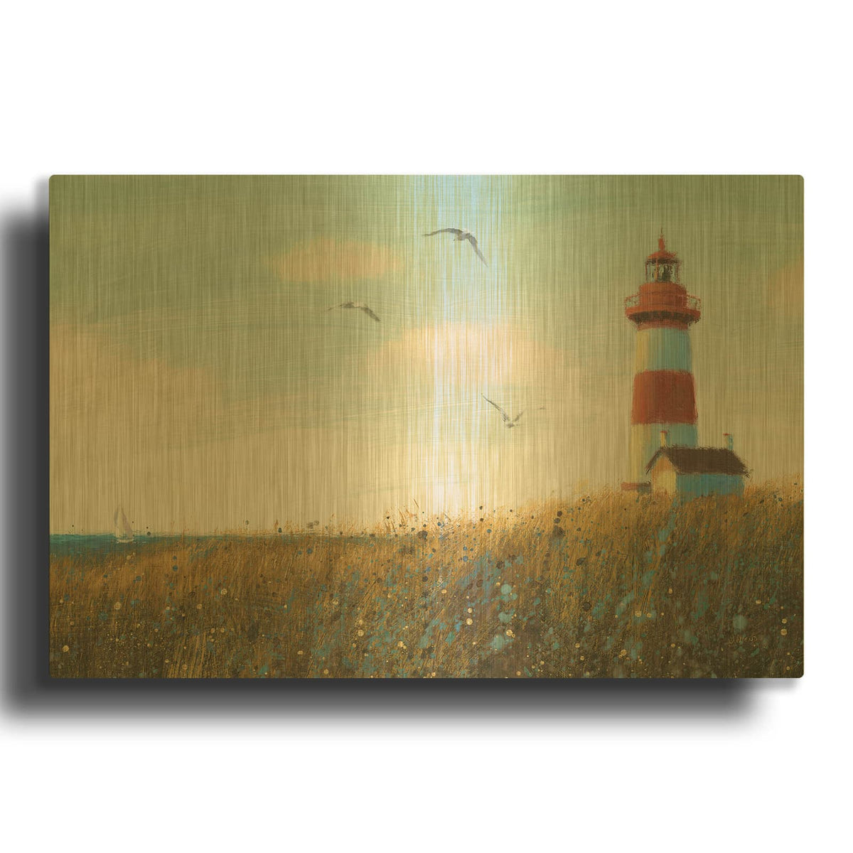 'Seaside View I' By James Wiens Gold Metal Wall Art