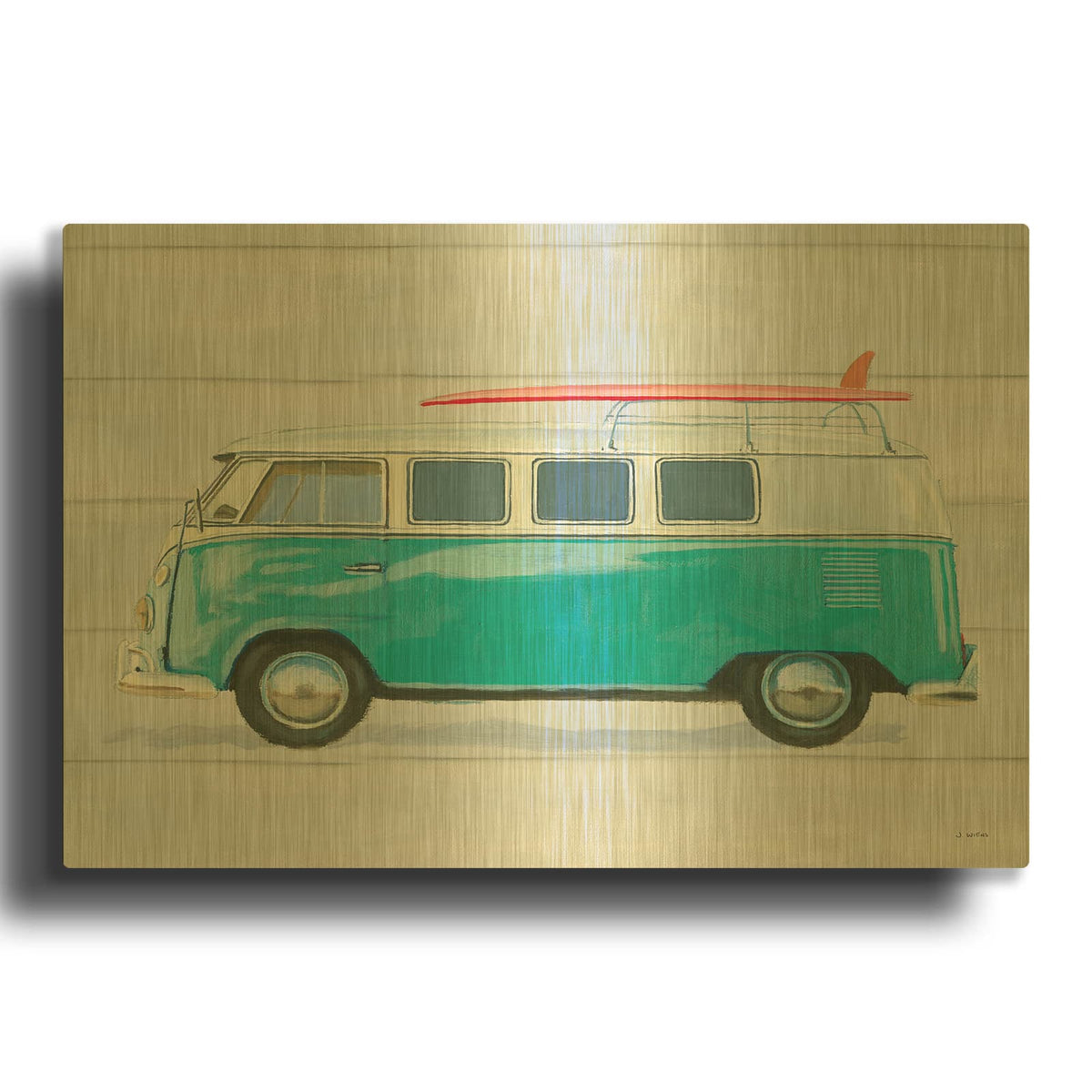 'Beach Ride X' By James Wiens Gold Metal Wall Art