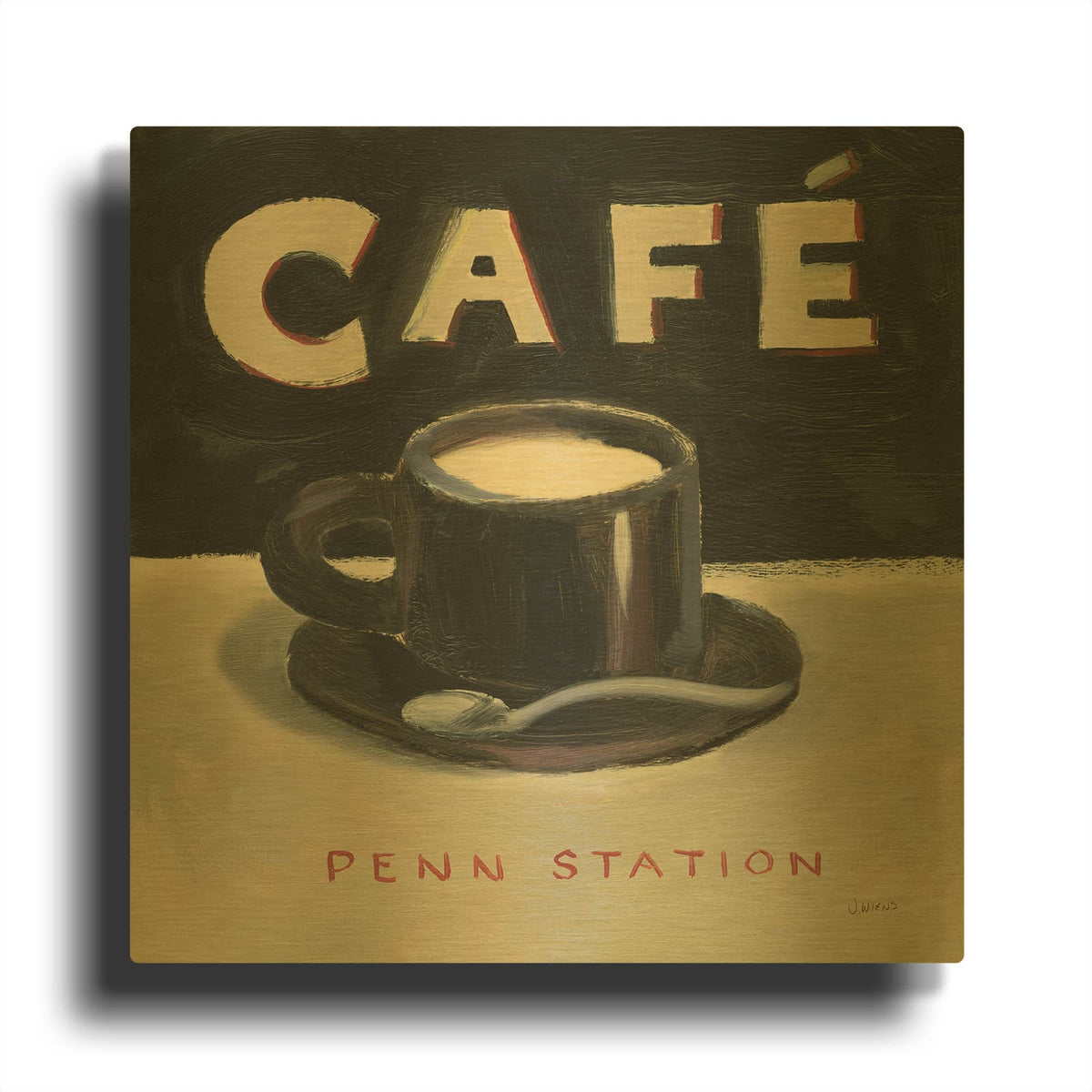 'Coffee Spot I' By James Wiens Gold Metal Wall Art