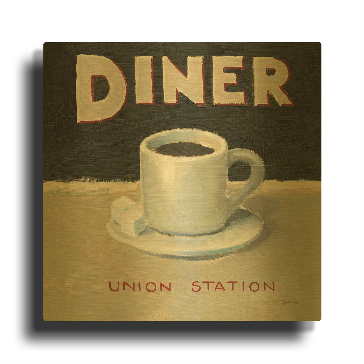 'Coffee Spot II' By James Wiens Gold Metal Wall Art