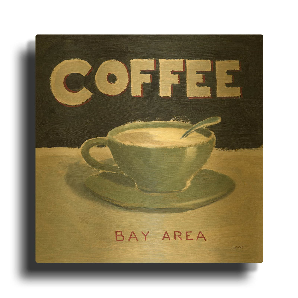 'Coffee Spot III' By James Wiens Gold Metal Wall Art