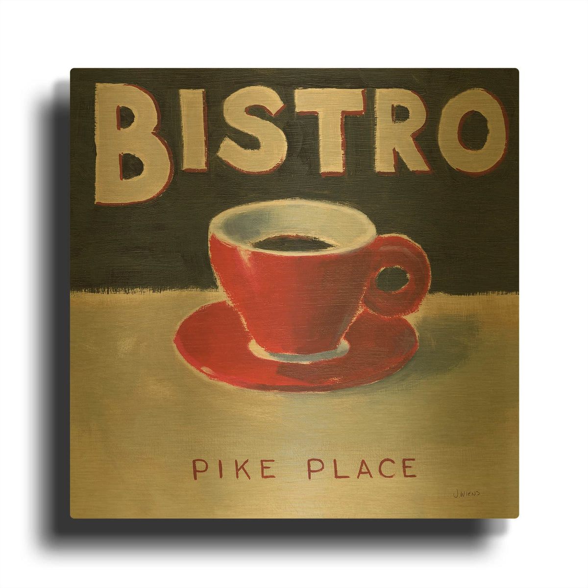 'Coffee Spot IV' By James Wiens Gold Metal Wall Art
