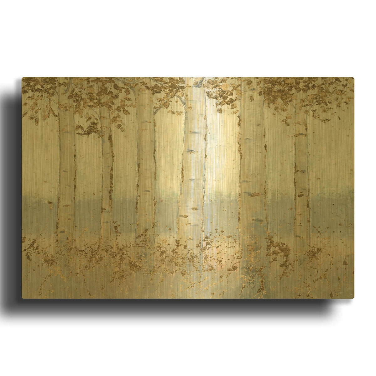 'Magnificent Birch Grove' By James Wiens Gold Metal Wall Art