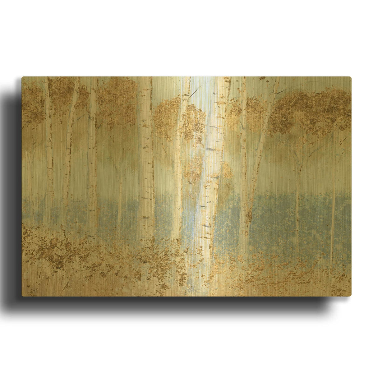 'Summer Birches' By James Wiens Gold Metal Wall Art
