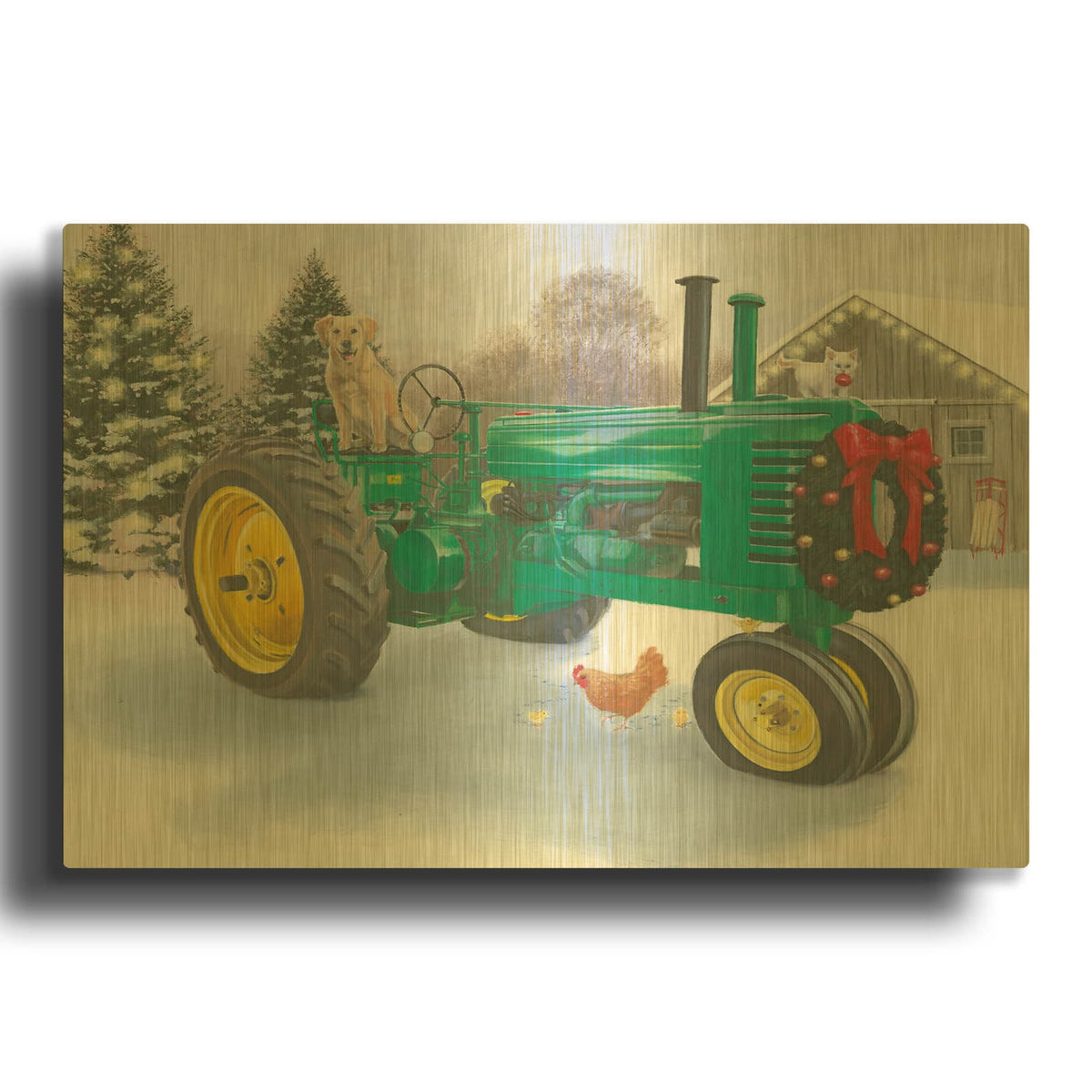 'Christmas in the Heartland III' By James Wiens Gold Metal Wall Art