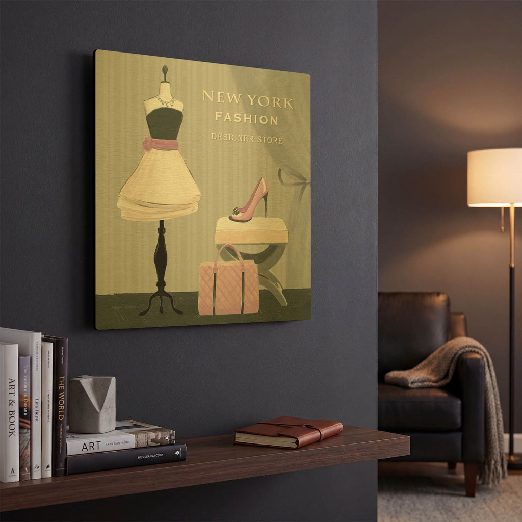 'Dress Fitting Boutique Sq I' By Marco Fabiano Gold Metal Wall Art