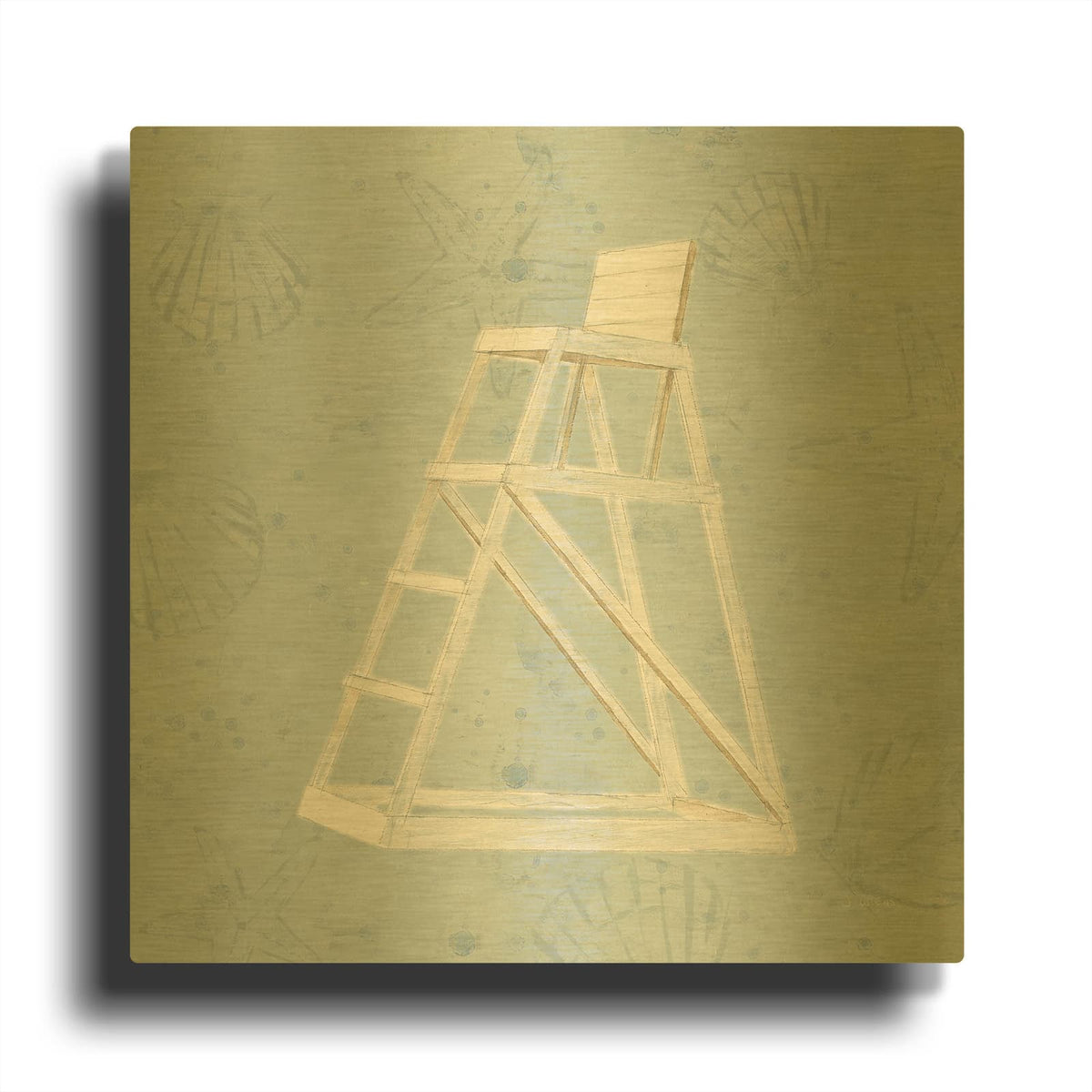 'Serene Seaside II' By James Wiens Gold Metal Wall Art