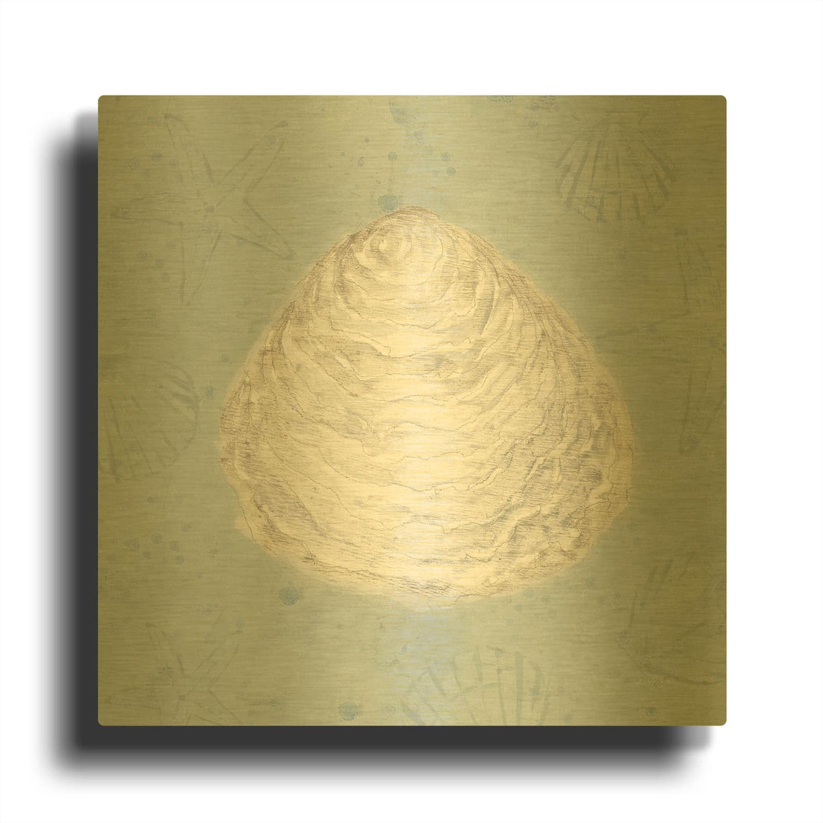 'Serene Shells I' By James Wiens Gold Metal Wall Art