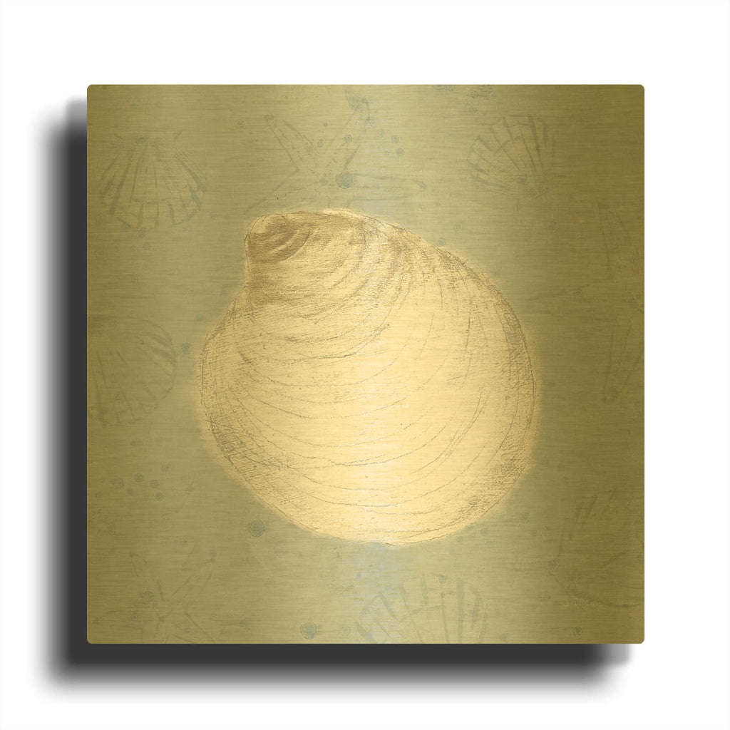 'Serene Shells II' By James Wiens Gold Metal Wall Art