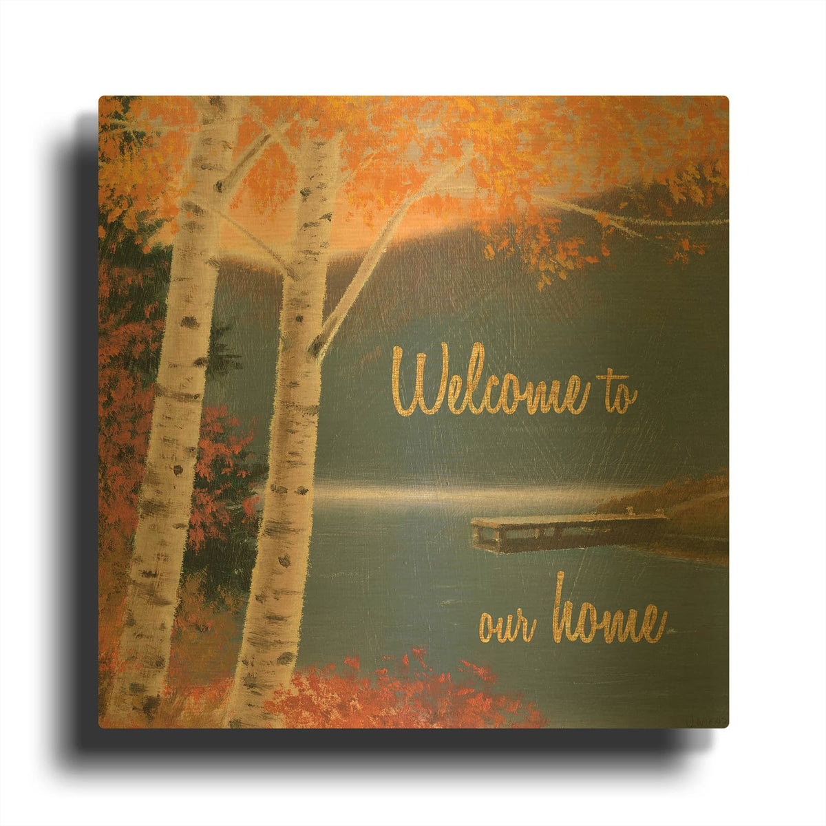 'Quiet Evening III' By James Wiens Gold Metal Wall Art