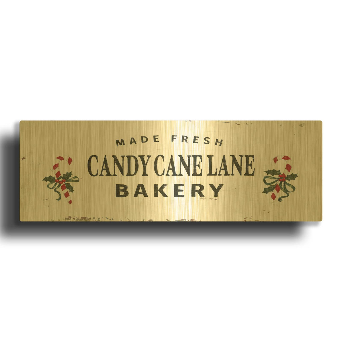 'Christmas in the Heartland V' By James Wiens Gold Metal Wall Art