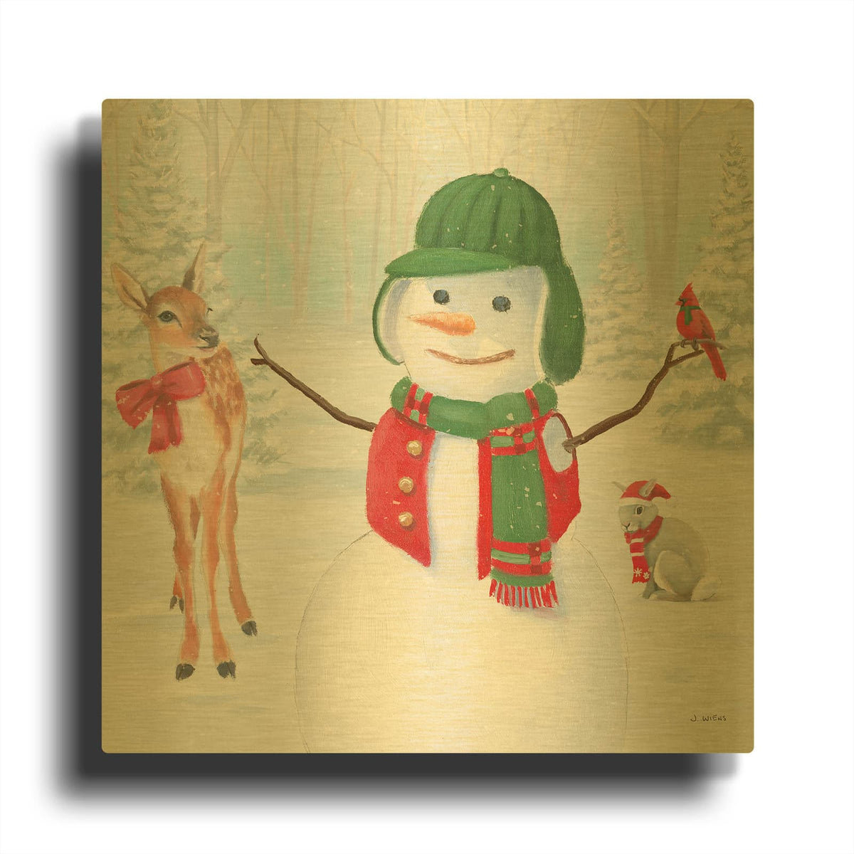 'Dressed for Christmas I Crop' By James Wiens Gold Metal Wall Art