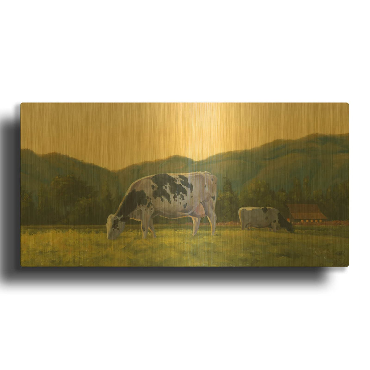 'Farm Life III' By James Wiens Gold Metal Wall Art