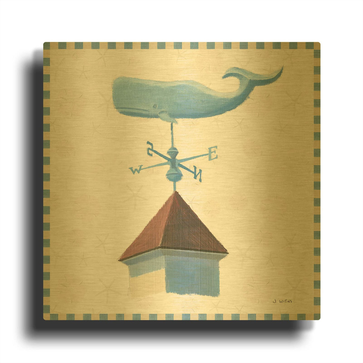 'Beach Days V' By James Wiens Gold Metal Wall Art