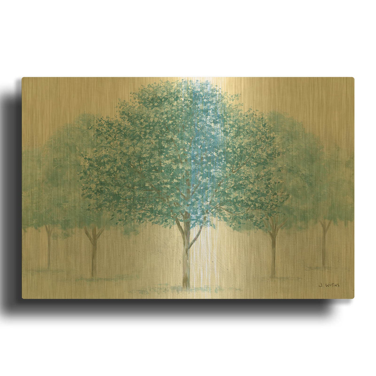 'Peaceful Grove' By James Wiens Gold Metal Wall Art