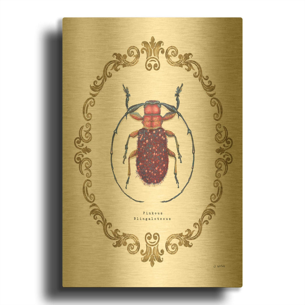 'Adorning Coleoptera II' By James Wiens Gold Metal Wall Art